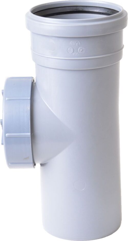 Puhastuskolmik 50mm kaanega PP-HT valge