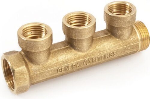 Kollektor GF 3/4"-2x1/2"vk messing